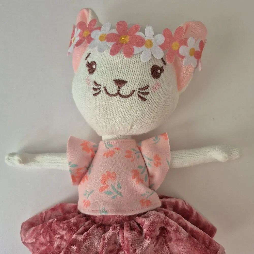 Hopscotch Lane Soft Body Floppy Plush Cleo the Cat Lovey Doll 13 Inches